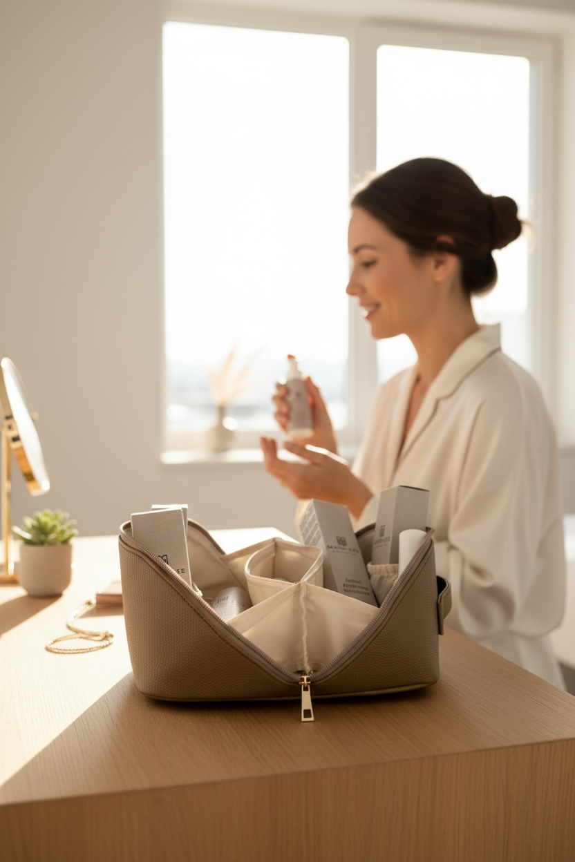 The Serenity Case – Vegan Toilettas in Taupe