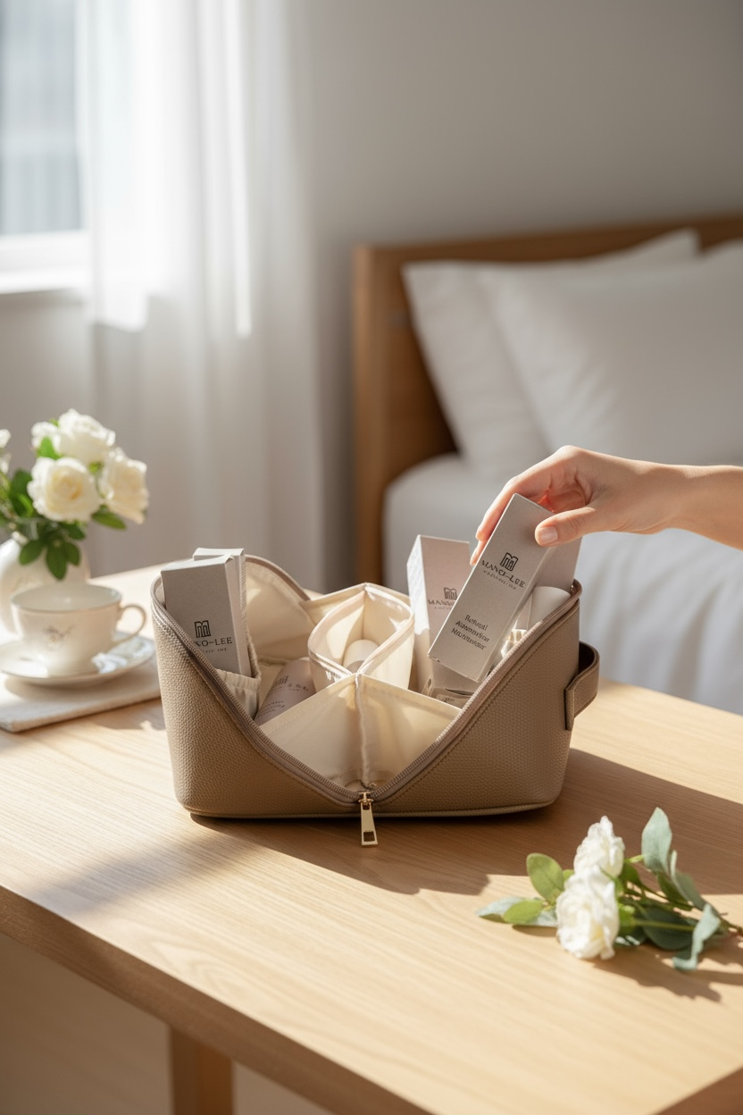 The Serenity Case – Vegan Toilettas in Taupe